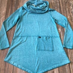 Soft Surroundings Teal Aqua Blue Cowl Sweater Small